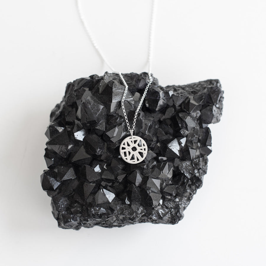 Small Round Map Necklace