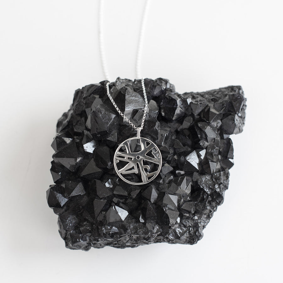 Large Round Map Necklace